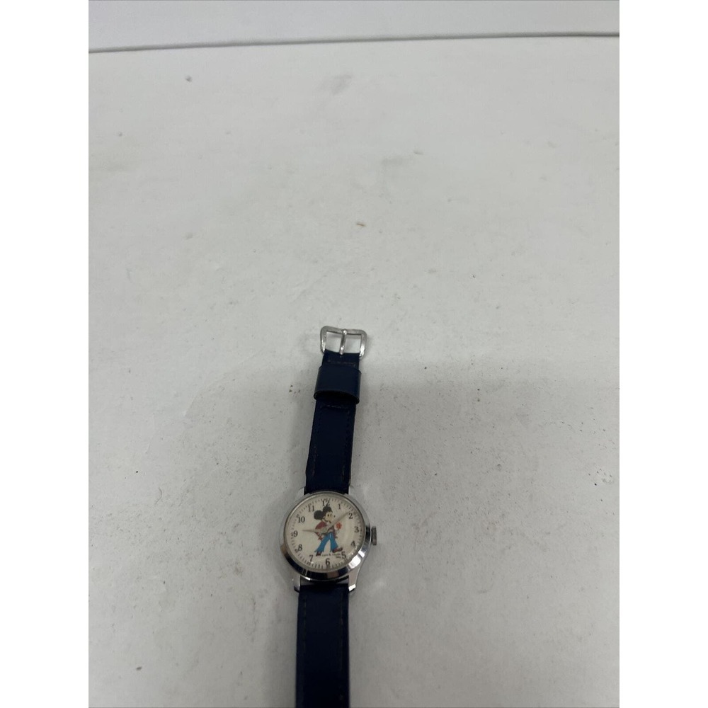 Vtg 1970 Adorable Aladdin hipster Mickey Mouse flower windup Watch
